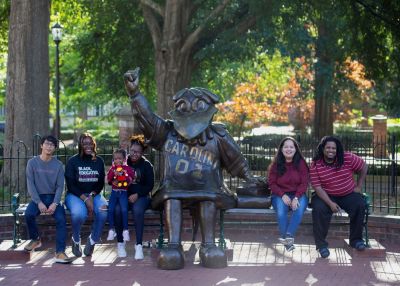 Go Gamecocks! Social work students with the university’s iconic Cocky statue.